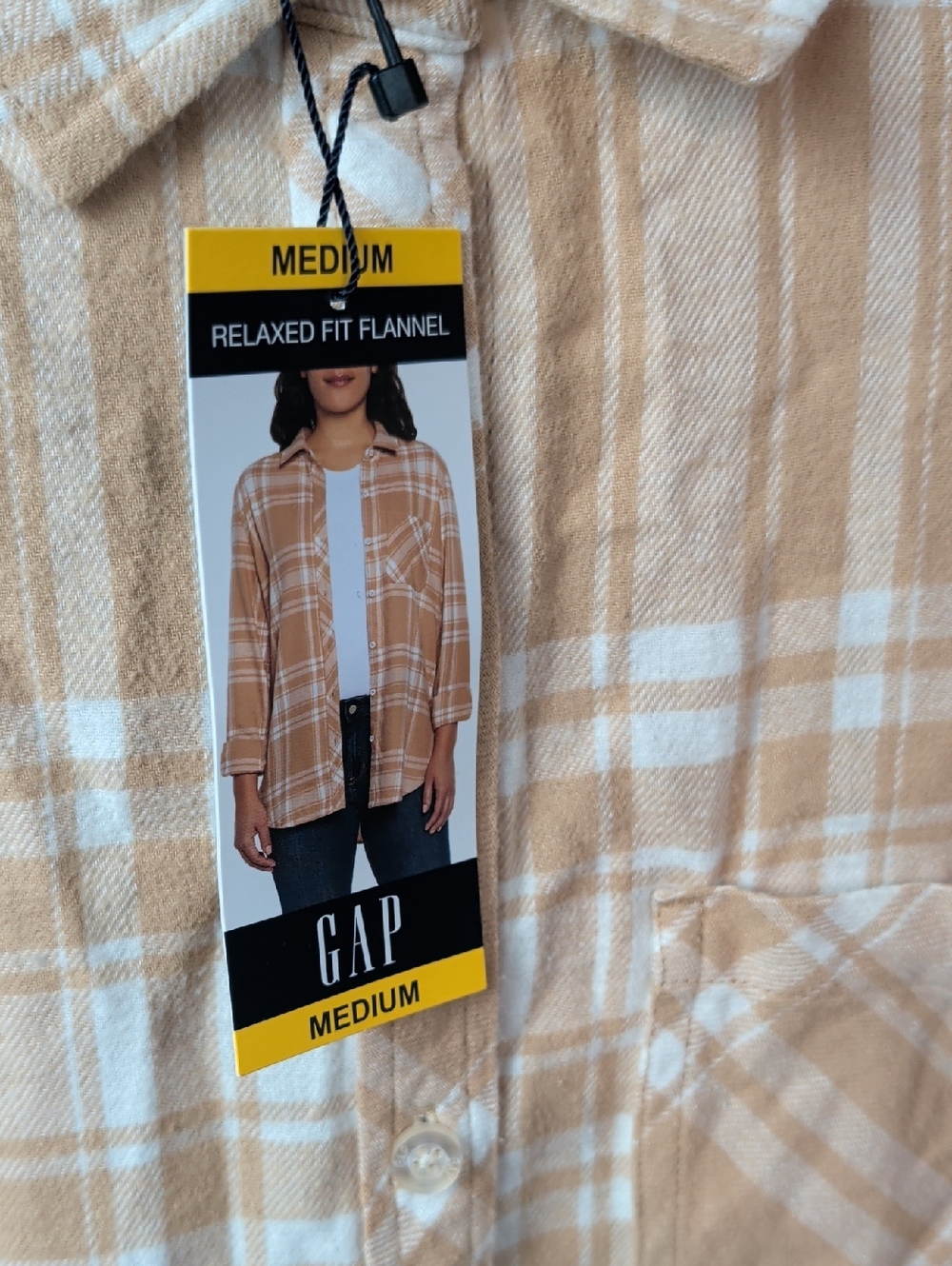 GAP Women's Button-Down Flannel Shirt Medium NWT - Picture 3 of 8